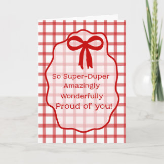 Tarjeta Divertido Orgulloso de Ti Moderno Rojo Femenino