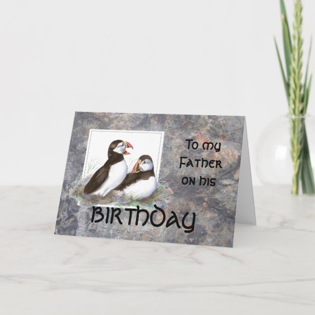 Tarjeta Divertido padre de cumpleaños, papá, pájaros de la (Anverso)