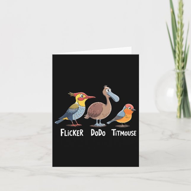 Tarjeta Divertido parpadeo de Dodo Titmouse (Anverso)
