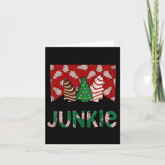 Tarjeta Divertido pastel de árbol de Navidad Junkie Esta E (Anverso)