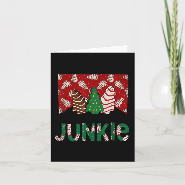Tarjeta Divertido pastel de árbol de Navidad Junkie Esta E (Anverso)