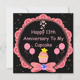 Tarjeta Divertido pastel de encaje rosado de esposa en 13 