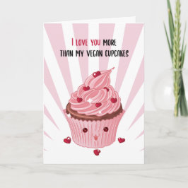 Tarjeta Divertido pastel vegan, Día de San Valentín