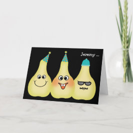 Tarjeta Divertido Pear Cumpleaños Pun Hipster Añadir Cualq