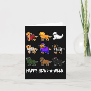 Tarjeta Divertido perro de recuperación de oro Halloween F