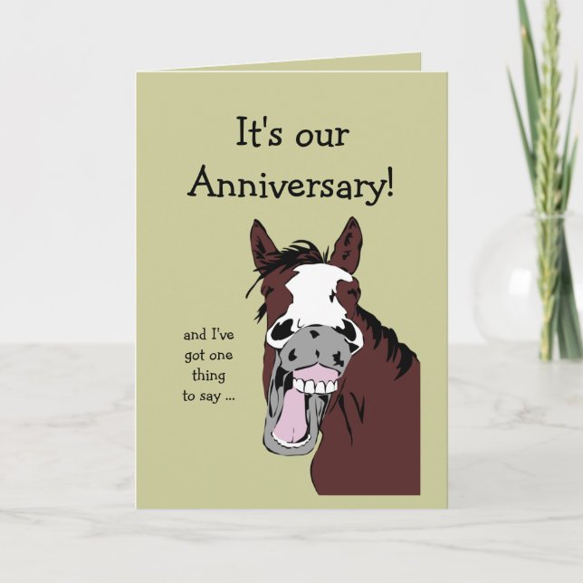 Tarjeta Divertido Personalizado de Aniversario de Caballo, (Anverso)