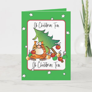 Tarjeta Divertido Personalizado de gatos de Navidades que 