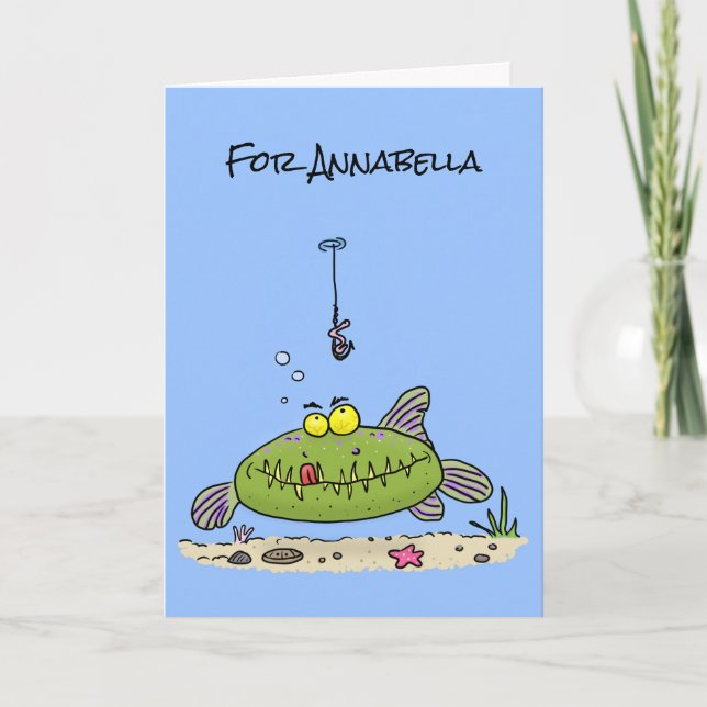Tarjeta Divertido personalizado de pescadores de pescado v (Anverso)