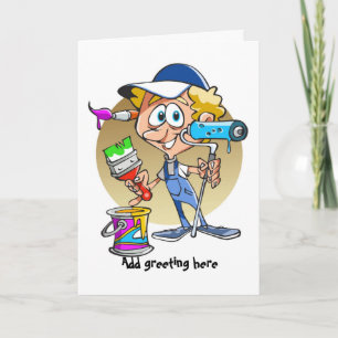 Tarjeta Divertido pintor y decorador personalizado
