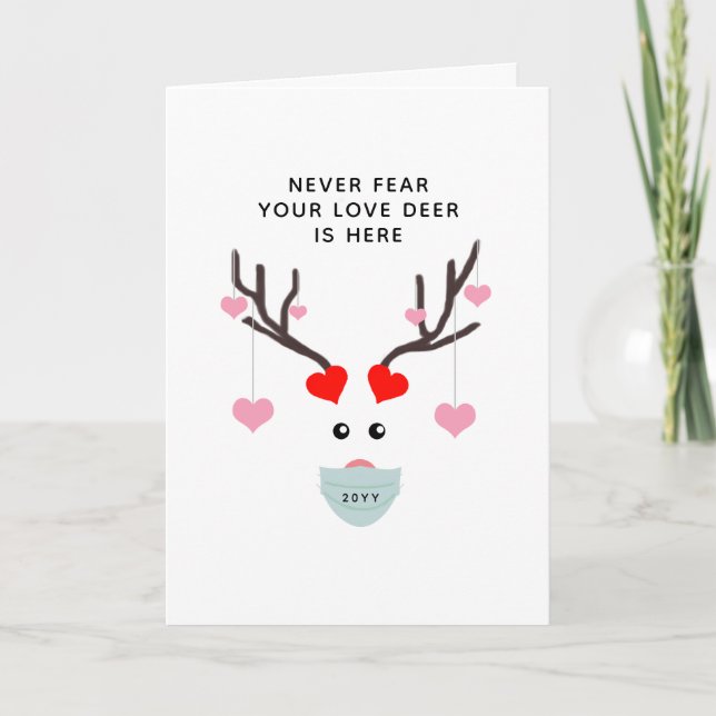 Tarjeta Divertido poema Día de San Valentín Love Deer Name (Anverso)