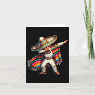 Tarjeta Divertido Poncho Mexicano Dabbing Sombrero Cinco D