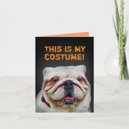 Tarjeta Divertido poodle vestido de Bulldog Halloween