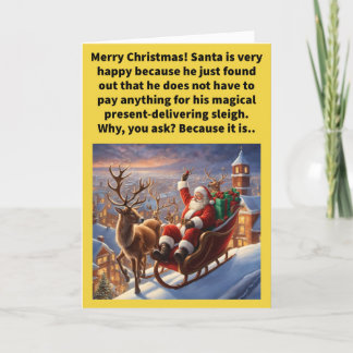 Tarjeta Divertido poun en la casa Feliz Navidad