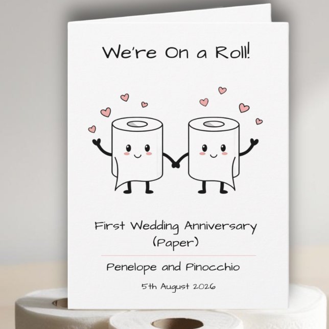 Tarjeta Divertido primer Boda Un aniversario de papel, ino (Subido por el creador)