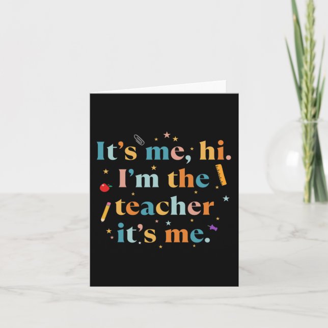 Tarjeta Divertido profesor cita a mi hola soy el profesor  (Anverso)