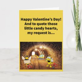 Tarjeta Divertido Pun Bee Mine Feliz Día de San Valentín