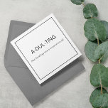 Tarjeta Divertido que me he mudado | Nuevo hogar<br><div class="desc">Esta nueva y divertida tarjeta de dirección es la forma perfecta de dar a nuestros amigos y familiares su nueva dirección. Con el divertido dicho 'A-DUL-TING, NOUN, LAS COSAS MALETAS QUE TENEMOS QUE HACER PARA PROBAR QUE SOMOS UN ADULTO'. La parte posterior de la tarjeta tiene su nombre y su...</div>
