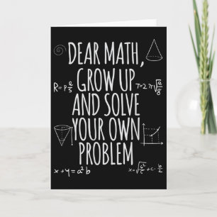 Tarjeta Divertido Querida Matemáticas Crece Cita Soluciona