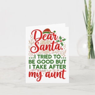 Tarjeta Divertido Querido Santa Traté De Ser Bueno Pero Me