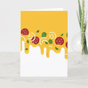 Tarjeta Divertido Queso de Pizza Goteante Retro Keto Fiest