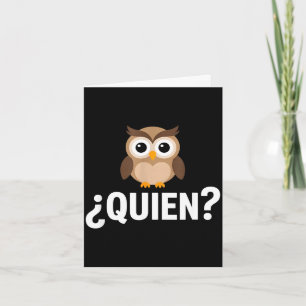 Tarjeta Divertido quien búho sarcástico dicho español Dive