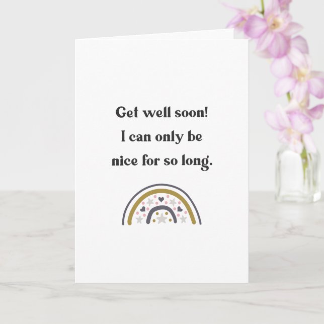 Tarjeta Divertido Recuperate Pronto Humorístico (Orquídea)