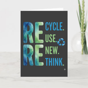 Tarjeta divertido Reducir Reutilizar Reciclar Ecológico