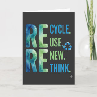 Tarjeta divertido Reducir Reutilizar Reciclar Ecológico