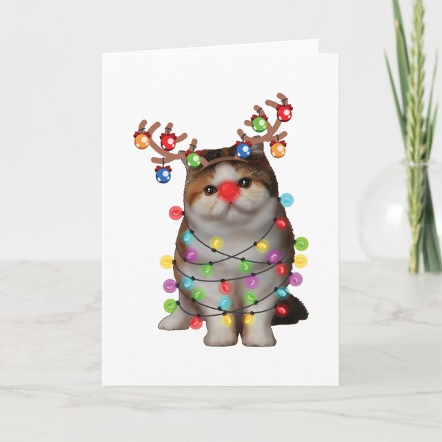 Tarjeta Divertido regalo navideño de navidad para gatos co (Anverso)