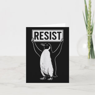 Tarjeta Divertido resistirse al activismo pingüino diseño 