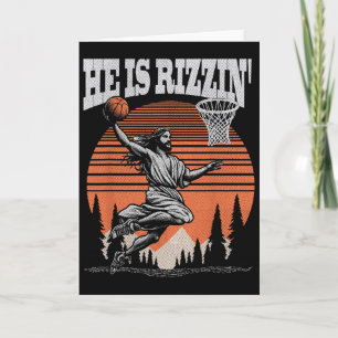 Tarjeta Divertido Retro Él Está Rizzin Cristiano Pascua Ju