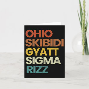 Tarjeta Divertido Rizzler Ohio Skibidi Gyatt Sigma Rizz -
