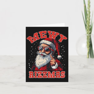 Tarjeta Divertido Rizzmas Santa Mewing Rizz Hombres Christ
