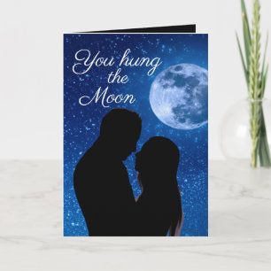Tarjeta Divertido romántico colgaste la carta de la luna