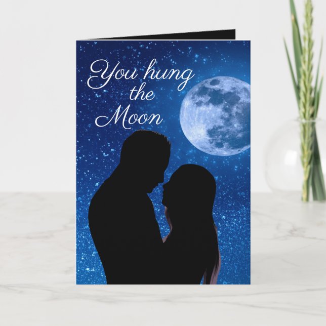 Tarjeta Divertido romántico colgaste la carta de la luna (Anverso)