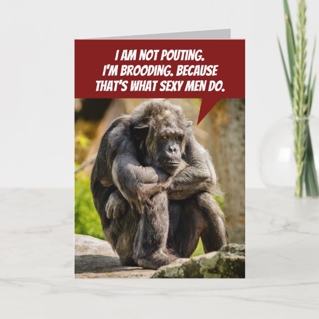 Tarjeta Divertido saludo a los chimpancés porque es cosa d (Anverso)