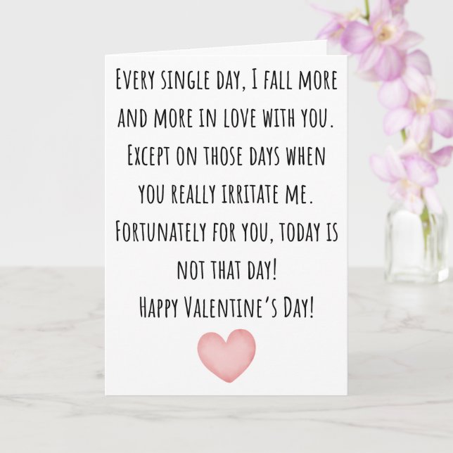 Tarjeta Divertido San Valentín Me Enamoré Más De Ti (Orquídea)