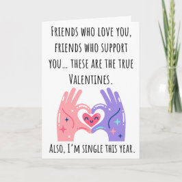 Tarjeta Divertido San Valentín soy soltero este año doblad