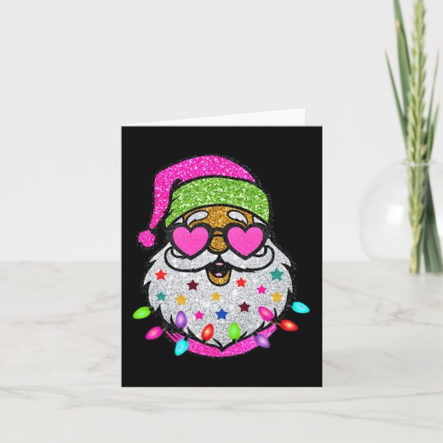 Tarjeta Divertido Santa con gafas de sol Navidades mujeres (Anverso)