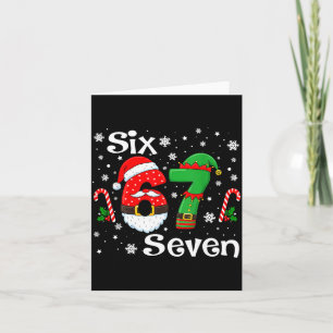 Tarjeta Divertido Seis Siete 67 Meme 6 7 Elfo Santa Navida