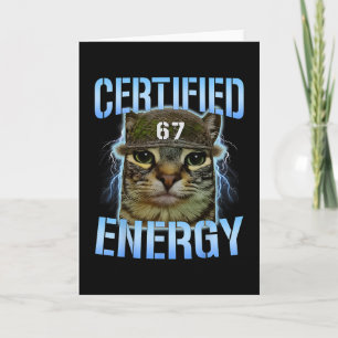 Tarjeta Divertido Seis Siete 67 Meme Certificado Energía M