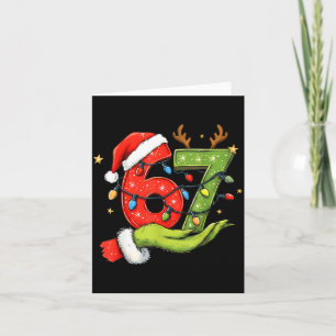 Tarjeta Divertido Seis Siete 67 Meme Santa Navidad Brainro