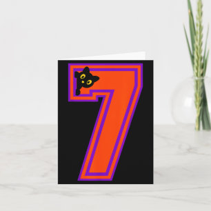 Tarjeta Divertido Seis Siete 6 7 Halloween Gato Negro Maes