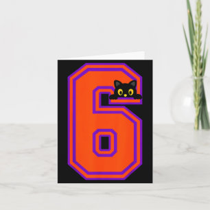 Tarjeta Divertido Seis Siete 6 7 Halloween Gato Negro Maes