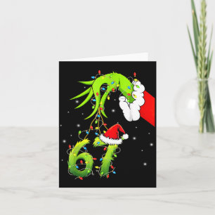 Tarjeta Divertido Seis Siete 6 7 Meme 67 Mano de Navidad N