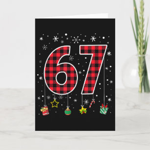 Tarjeta Divertido Seis Siete 6 7 Meme 67 Navidad Cuadro Ro