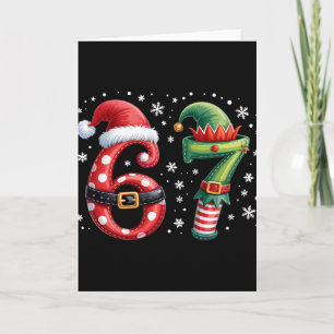 Tarjeta Divertido Seis Siete 6 7 Meme Navidad Humor Santa 