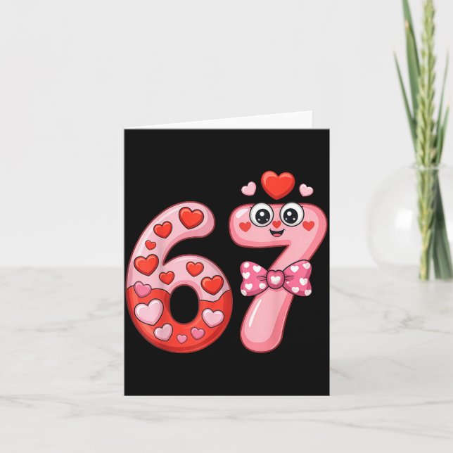 Tarjeta Divertido Seis Siete 6 7 Meme Para Hombres Mujeres (Anverso)