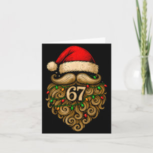 Tarjeta Divertido Seis Siete 6 7 Meme Santa Barba Navidad 