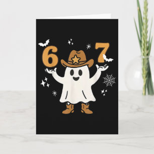 Tarjeta Divertido Seis Siete 6 7 Meme Vaquero Fantasma Hal